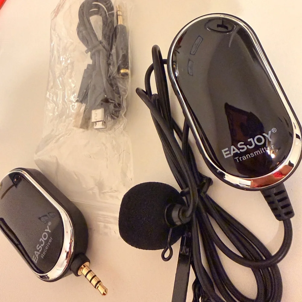 Black Wireless Lavalier Microphone System
